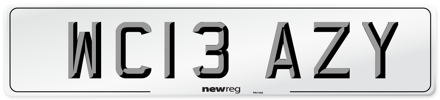 WC13 AZY Number Plate from New Reg